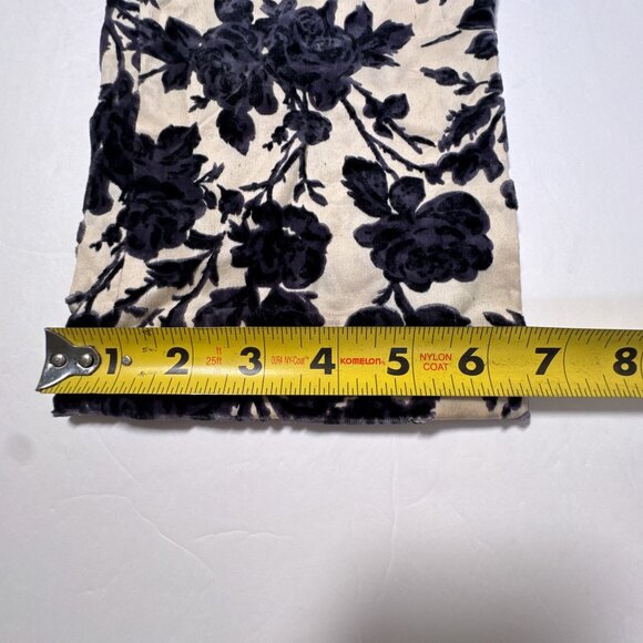 Tory Burch Dayton Floral Velvet Pants Size 8 Ivory Purple Flocked - Picture 16 of 16